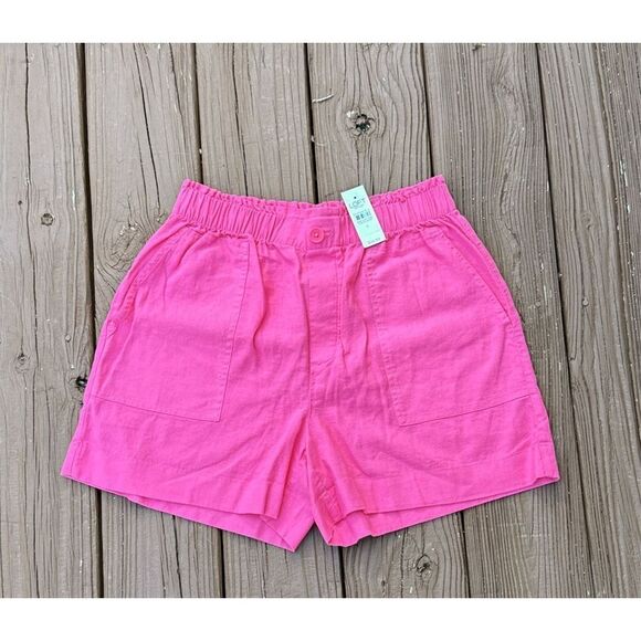 Ann Taylor Loft Women’s Pink High‎ Rise Linen Shorts Size  S NWT - Picture 1 of 6
